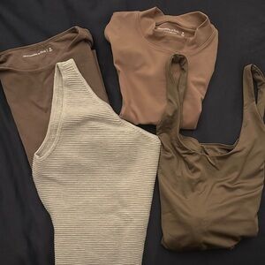 Abercrombie & Fitch Bodysuit Bundle – 4 Pieces – Neutral Basics